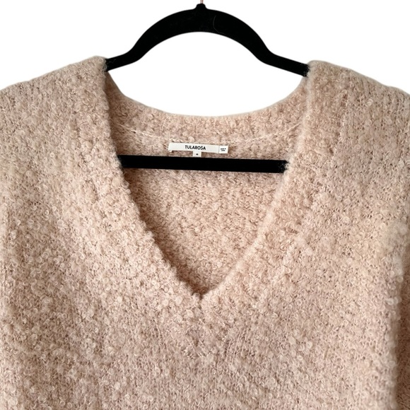 Revolve TULAROSA Wool Alpaca Blend Bubble Sleeve V Neck Sweater Dress - Picture 4 of 16